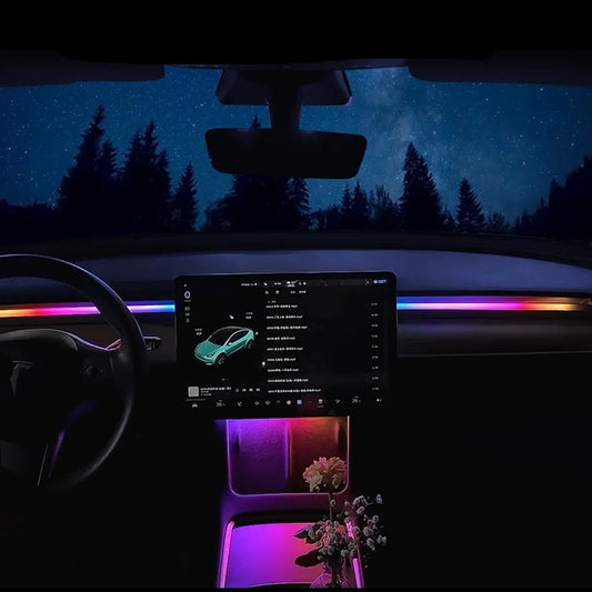 For Tesla Model-Wireless Charging Neon LED Light S
