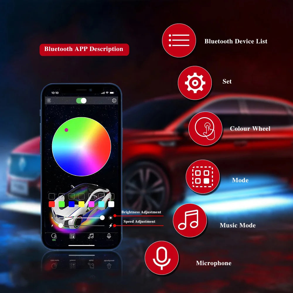 For Tesla Model-Wireless Charging Neon LED Light S
